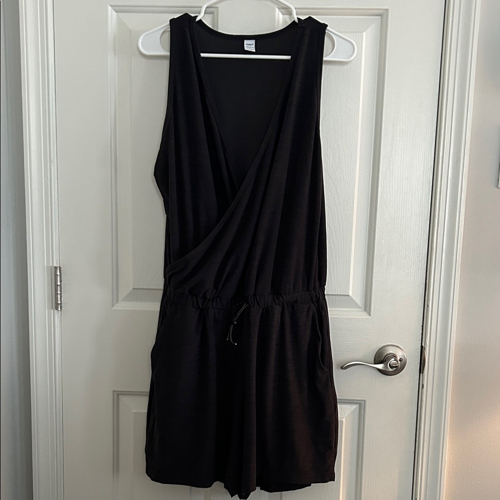 Old Navy Black Sleeveless Surplice Romper